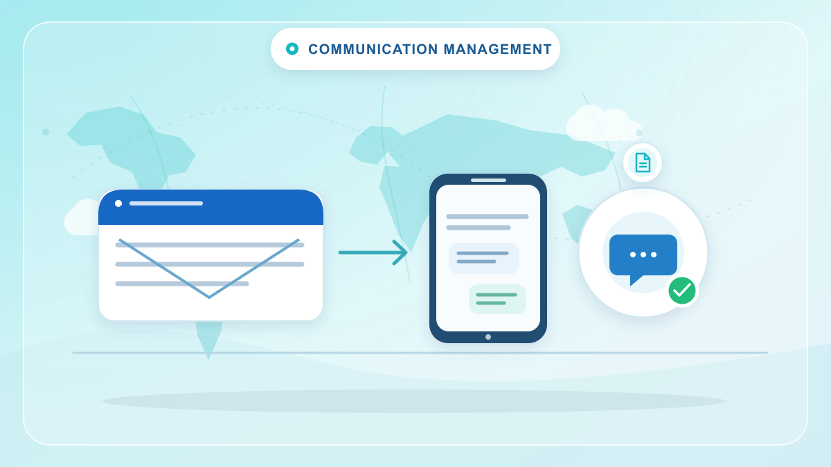 Communication Management Hub vector illustration