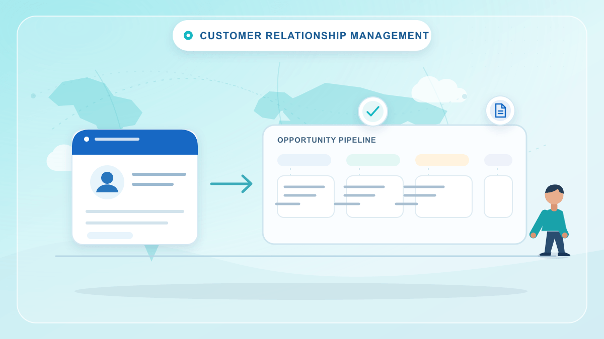 CRM & Customer Lifecycle Intelligence vector illustration