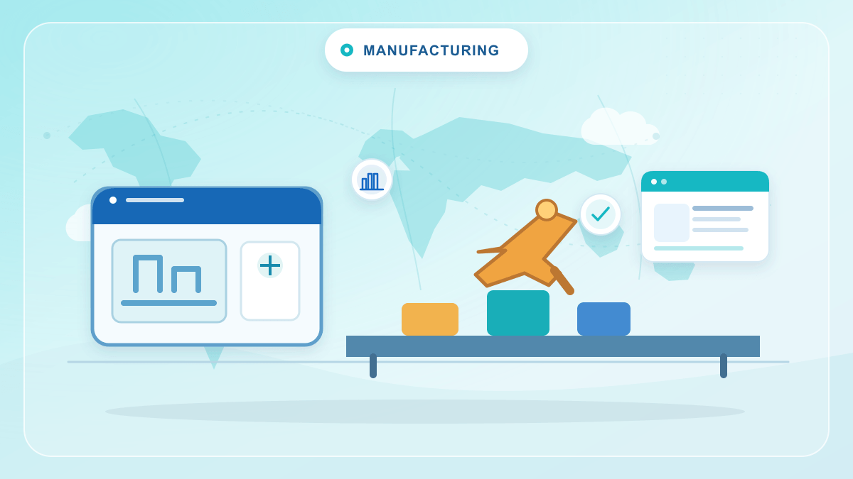 Discrete & Process Manufacturing vector illustration